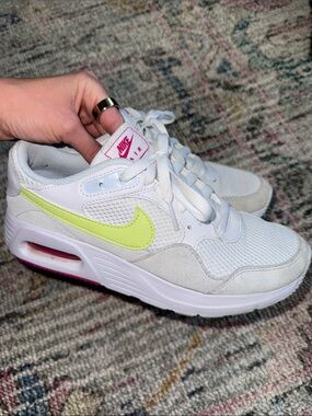 Nike White Sneakers with Neon and Pink